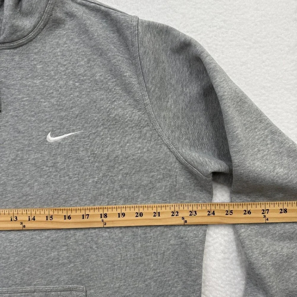 VTG Y2K‎ Nike Embroidered Swoosh Hoodie Heather Gray Streetwear Adult Size XL